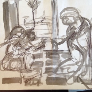 Gesture drawing of Giotto's Annunciation